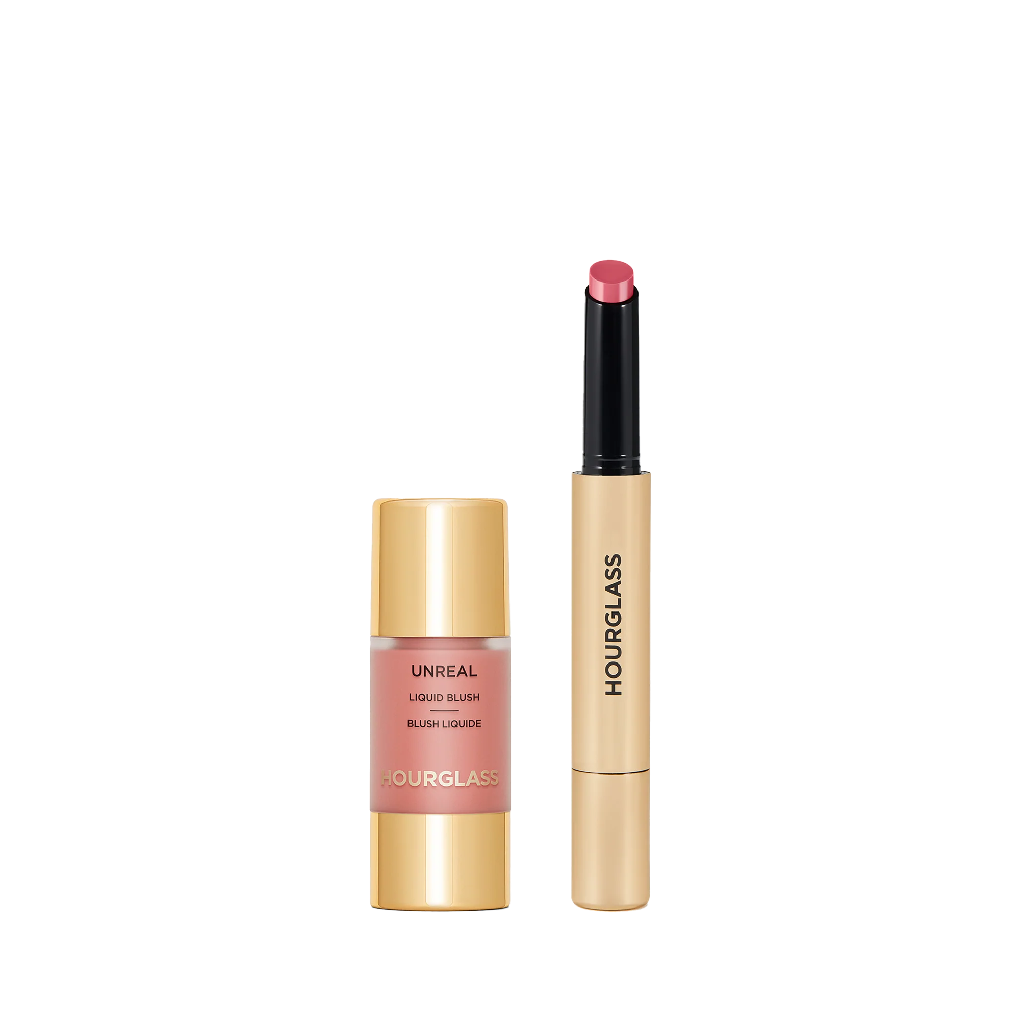 Liquid Blush & Glossy Balm Duo Hourglass — textura e acabamento