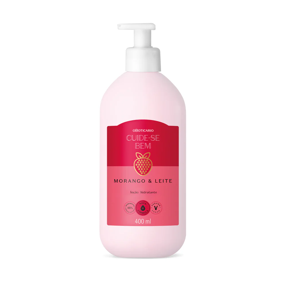 Loção Hidratante Corporal Cuide-se Bem Morango e Leite 400ml