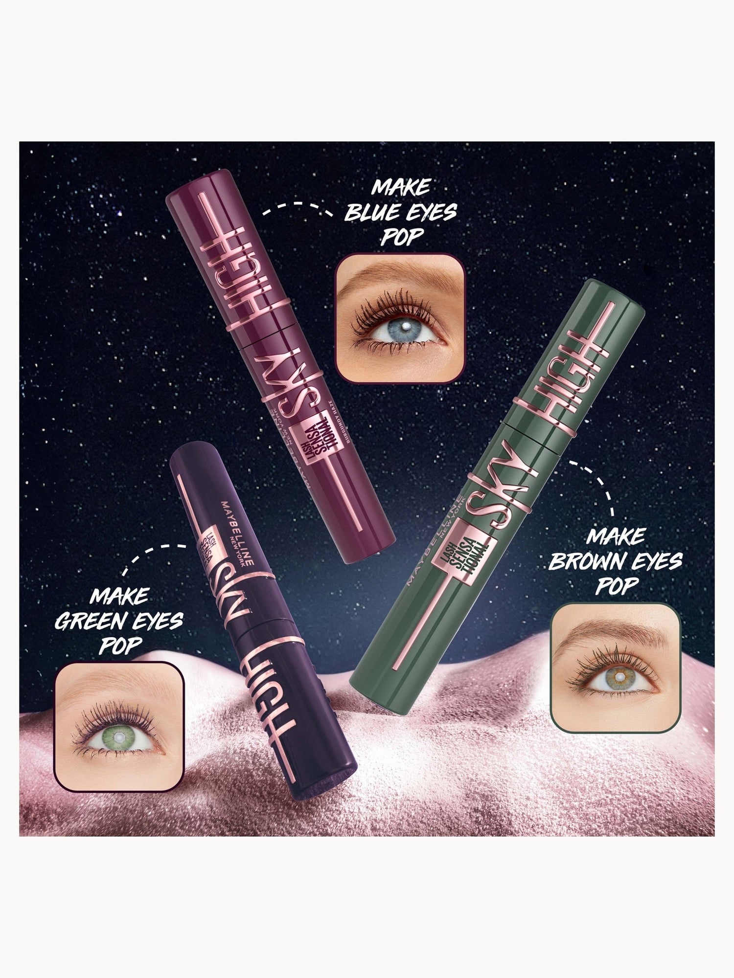 Maybelline Brown Mascara, Lash Sensational Sky High Volumizing & Thickening, Eyelash Lengthening, Brown Maybelline — detalhe 6