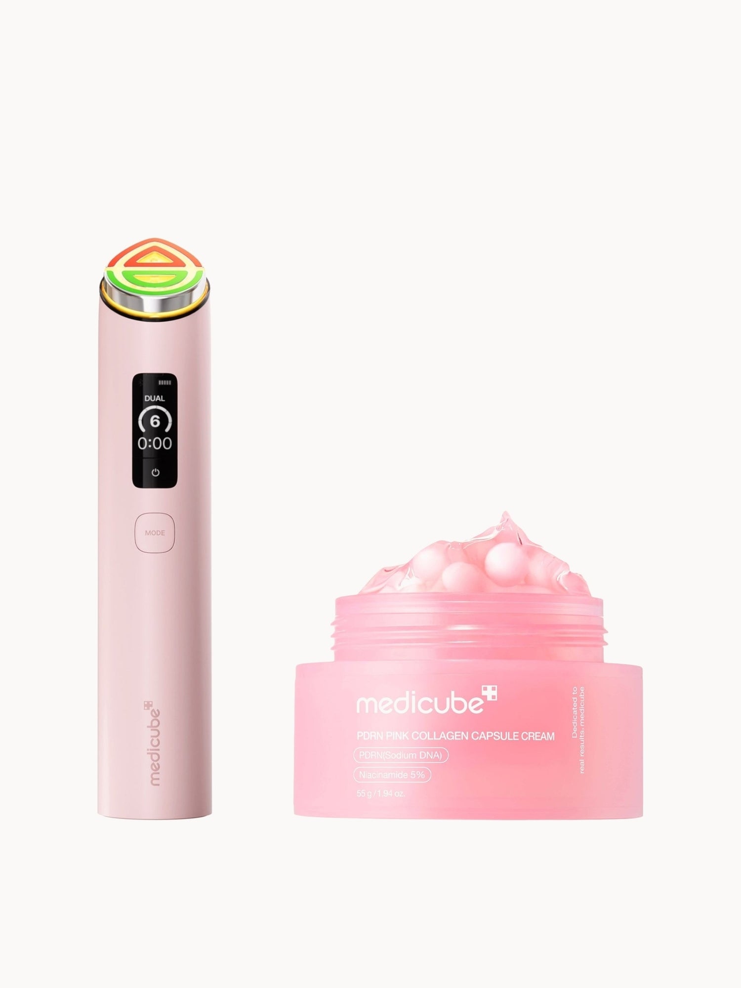 Medicube Age-R Booster Pro and Collagen Capsule Cream Duo — embalagem e produto