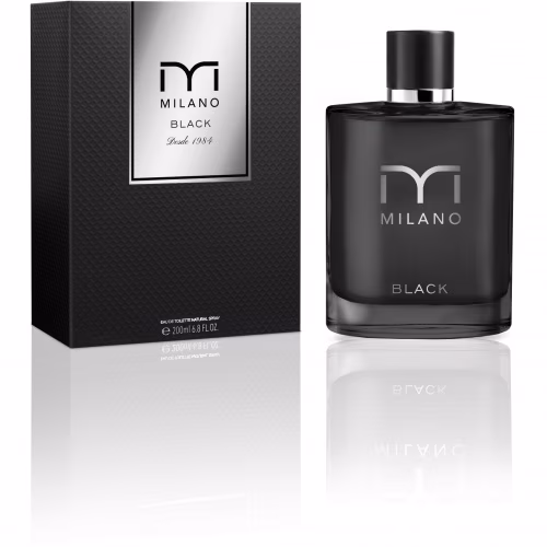 Milano Black Eau de toilette — textura e acabamento