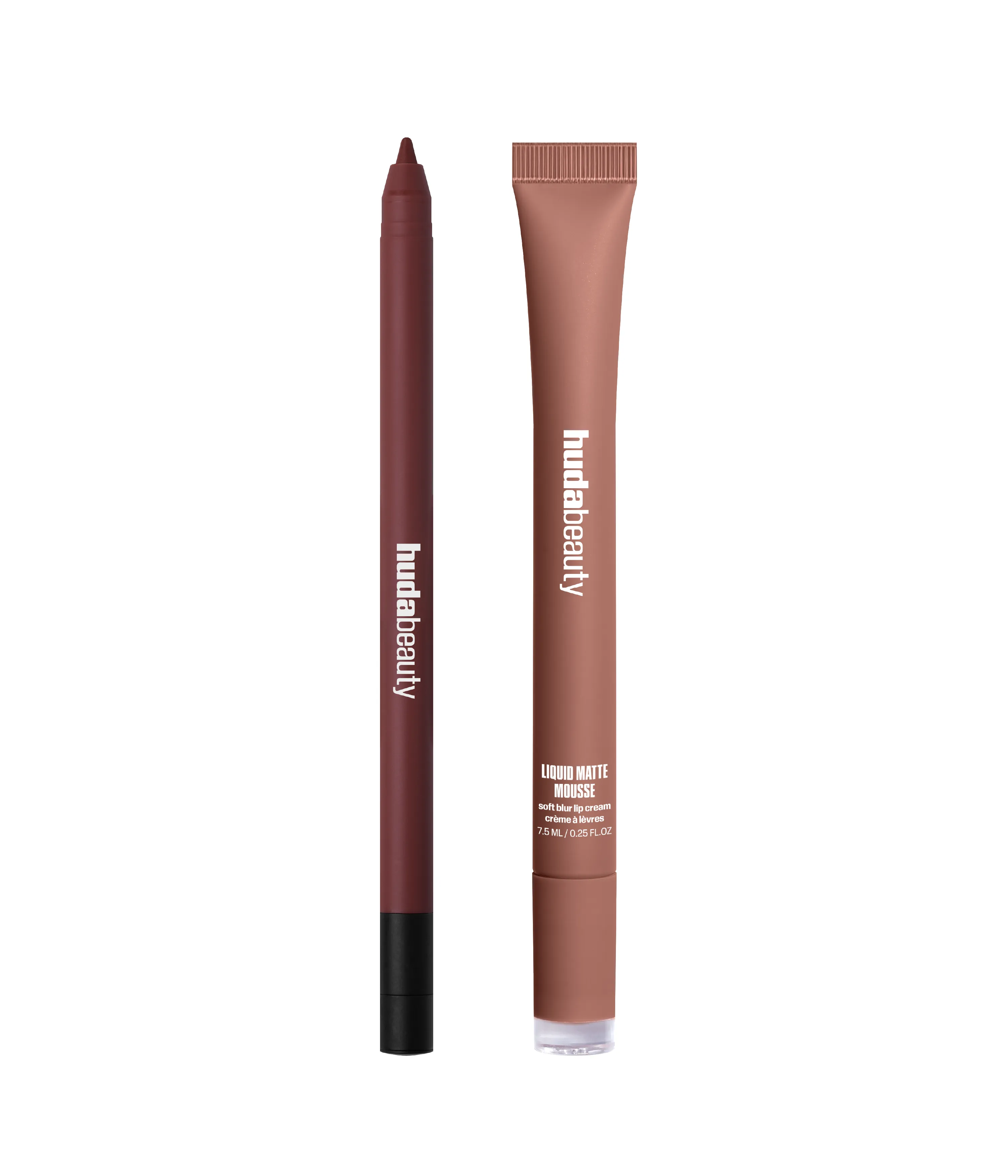 Mocha Mauve Lip Duo Huda Beauty — textura e acabamento
