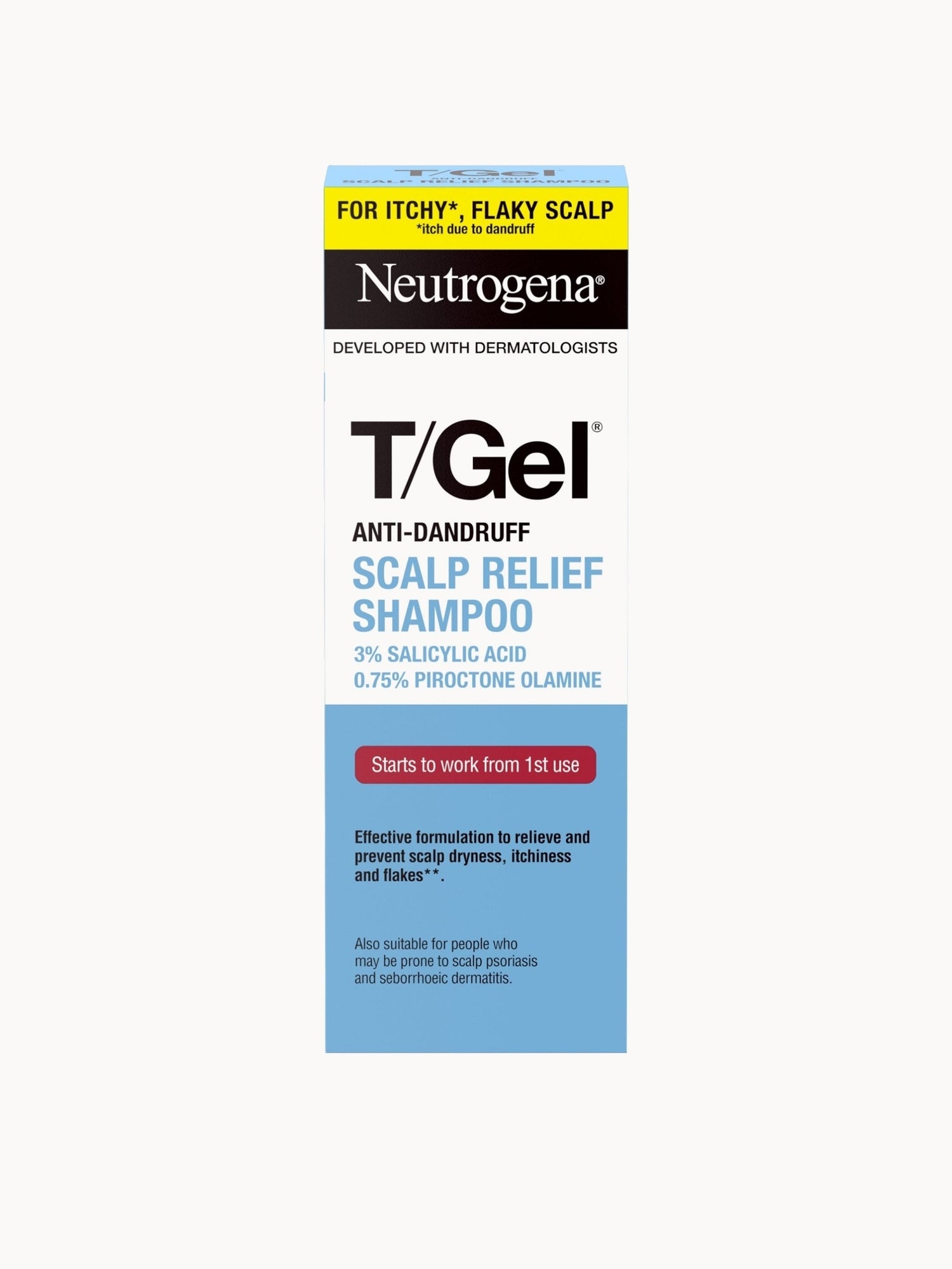 Neutrogena T/Gel Anti-Dandruff Scalp Relief Shampoo 250ml Neutrogena — textura e acabamento