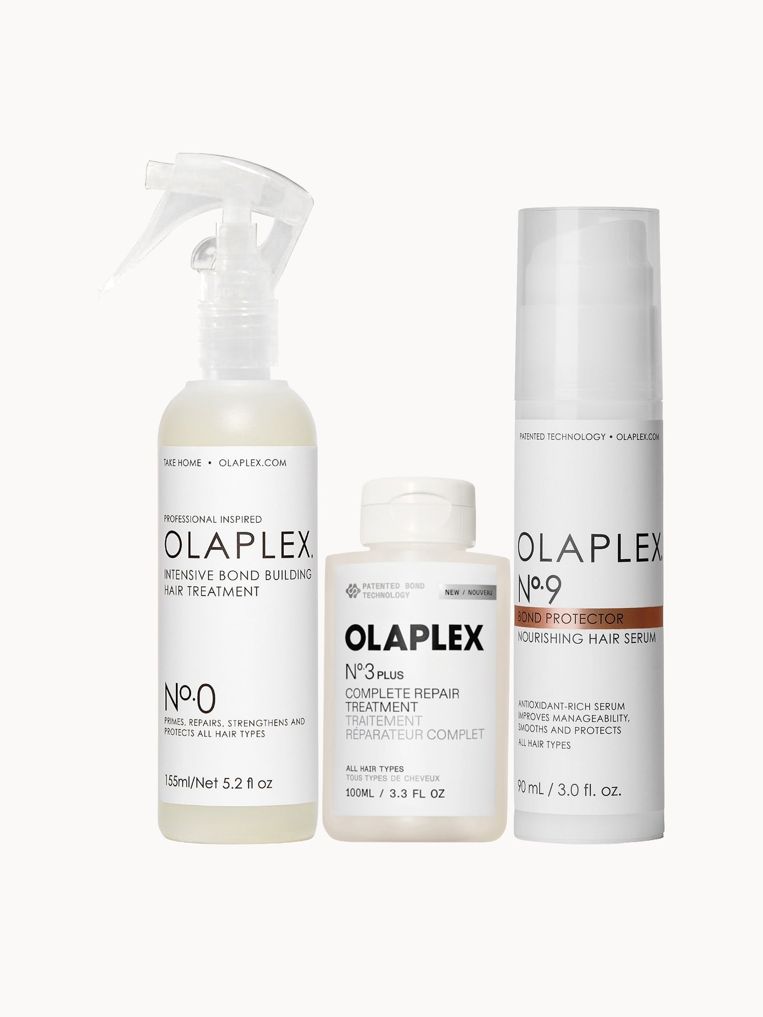 Olaplex No.0, No.3 and No.9 Bundle Olaplex — textura e acabamento