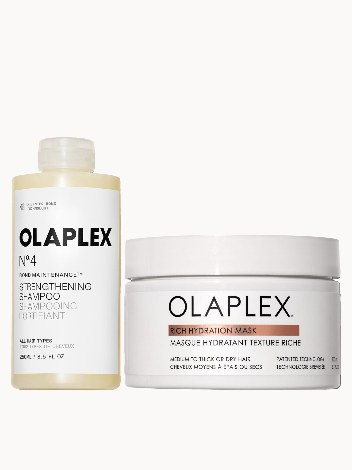 Olaplex No.4 Bond Maintenance Shampoo & Rich Hydrating Mask Bundle Olaplex — textura e acabamento