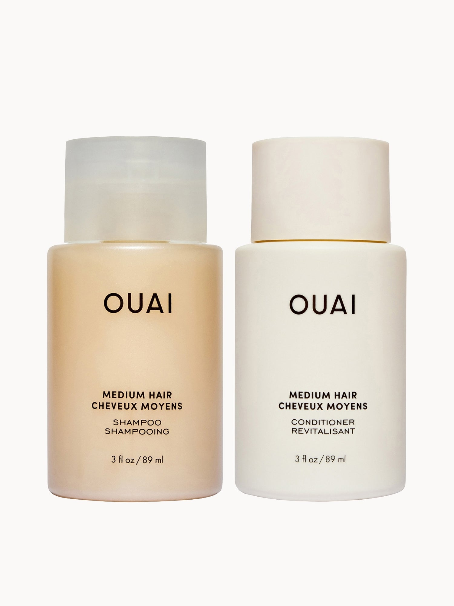 OUAI Medium Shampoo and Conditioner Travel Bundle OUAI — textura e acabamento