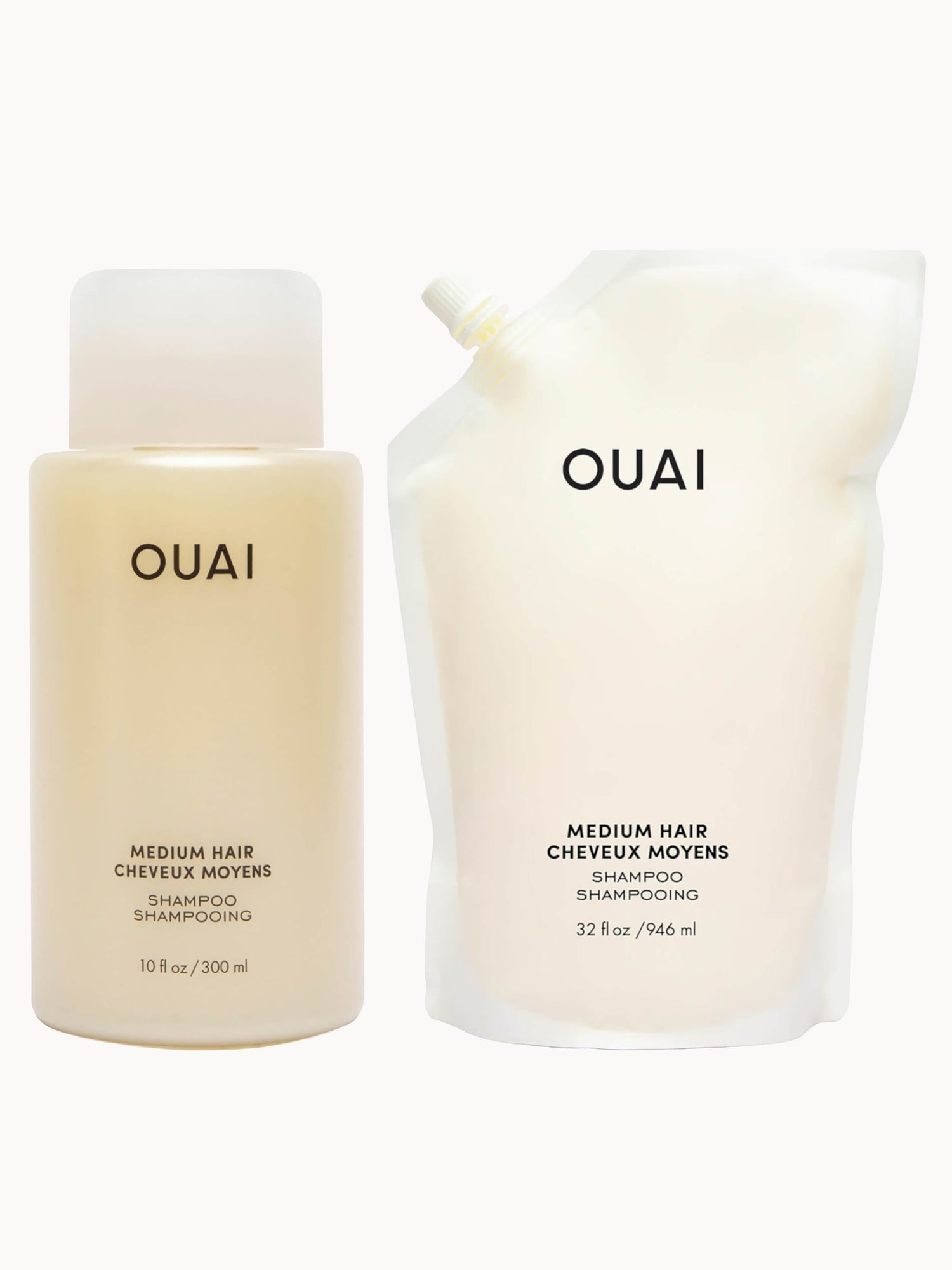 OUAI Medium Shampoo and Refill Bundle OUAI — textura e acabamento
