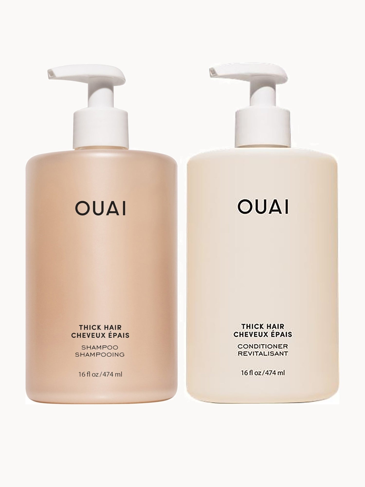 OUAI Thick Shampoo and Conditioner Jumbo Set OUAI — textura e acabamento