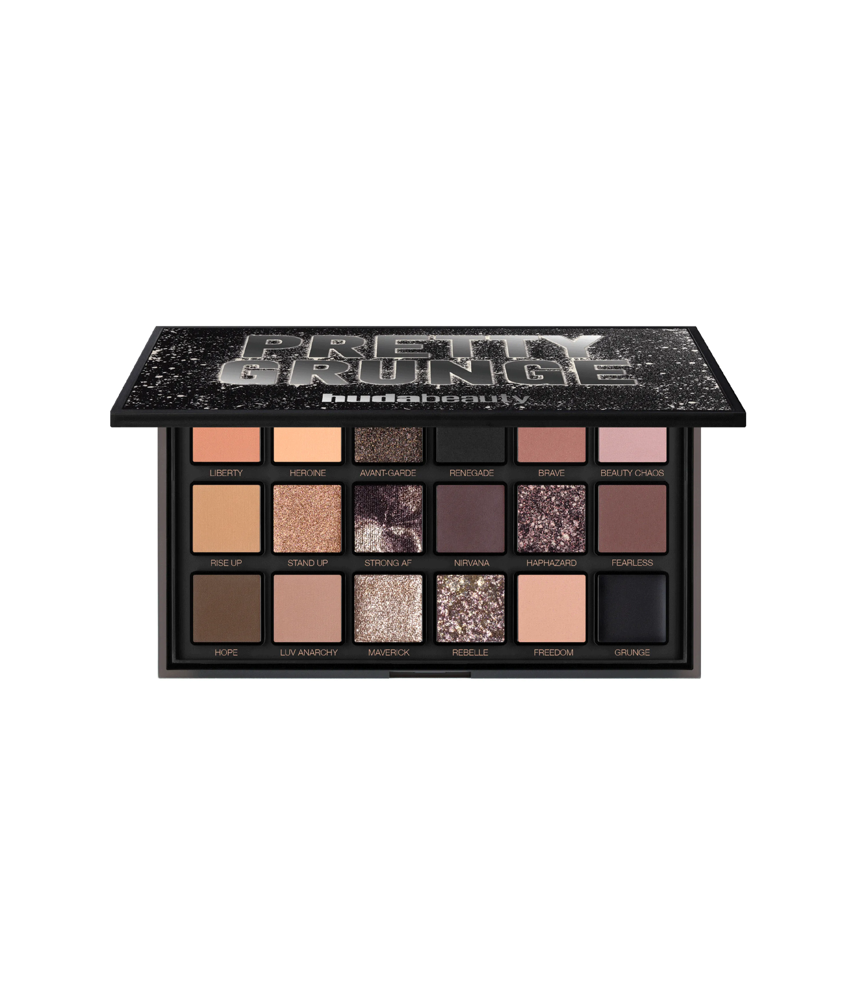 Pretty Grunge Eyeshadow Palette Huda Beauty — textura e acabamento