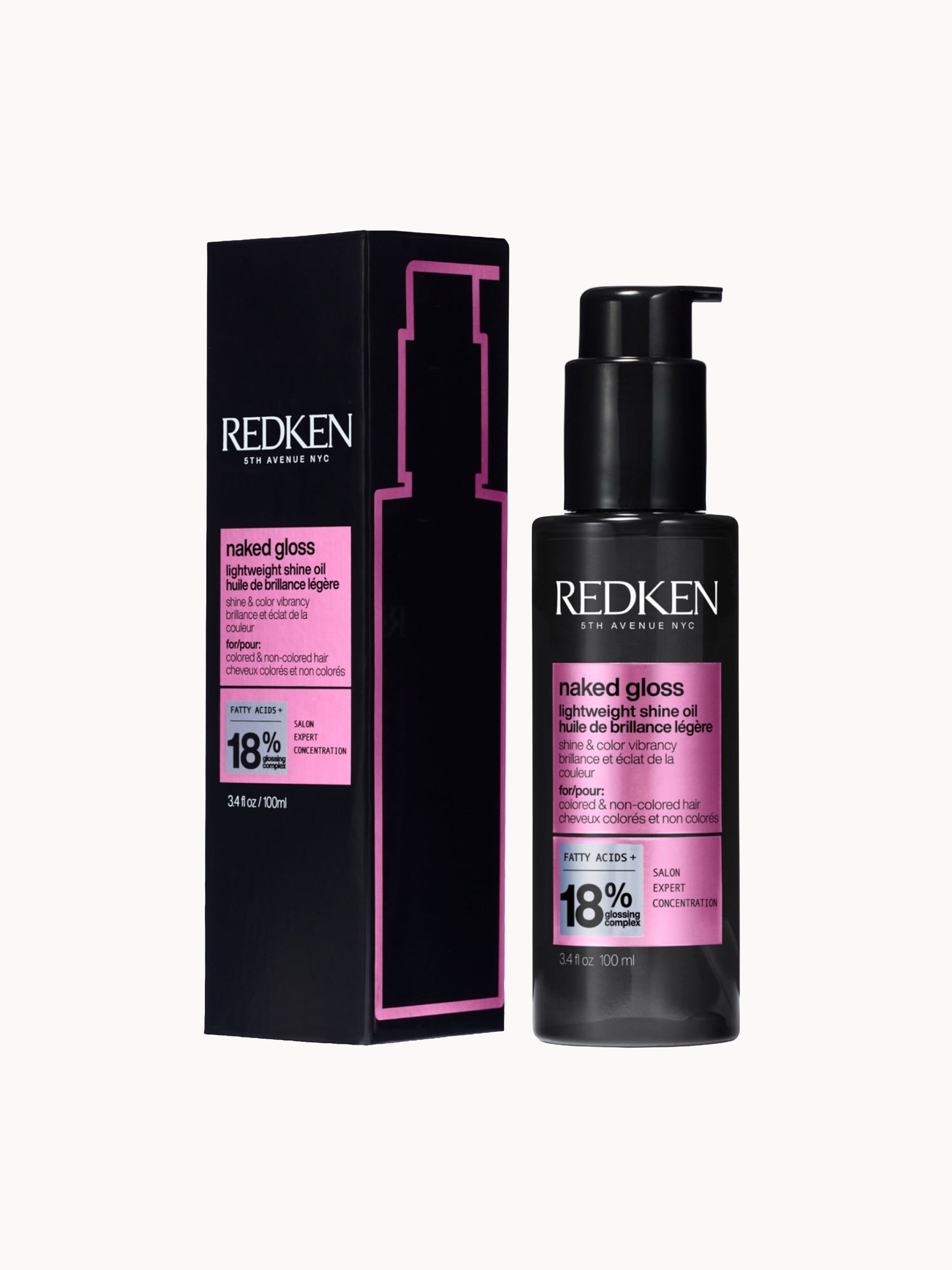 Redken Acidic Color Gloss Naked Gloss, Lightweight Hair Oil, add Shine and Moisture for Dull Hair 100ml — embalagem e produto