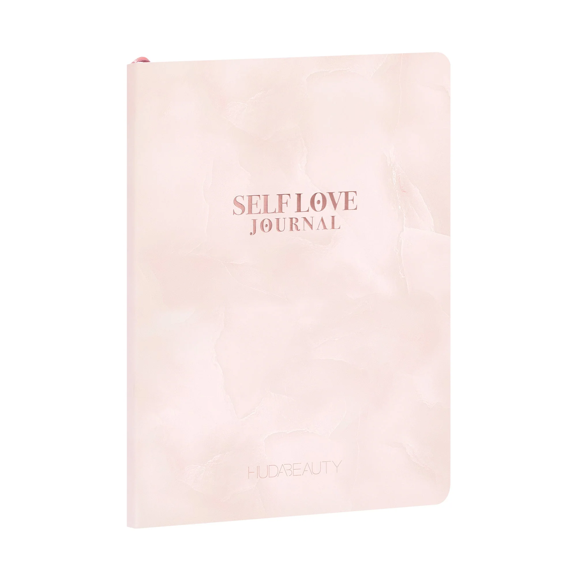 Rose Quartz Self-Love Journal Huda Beauty — textura e acabamento
