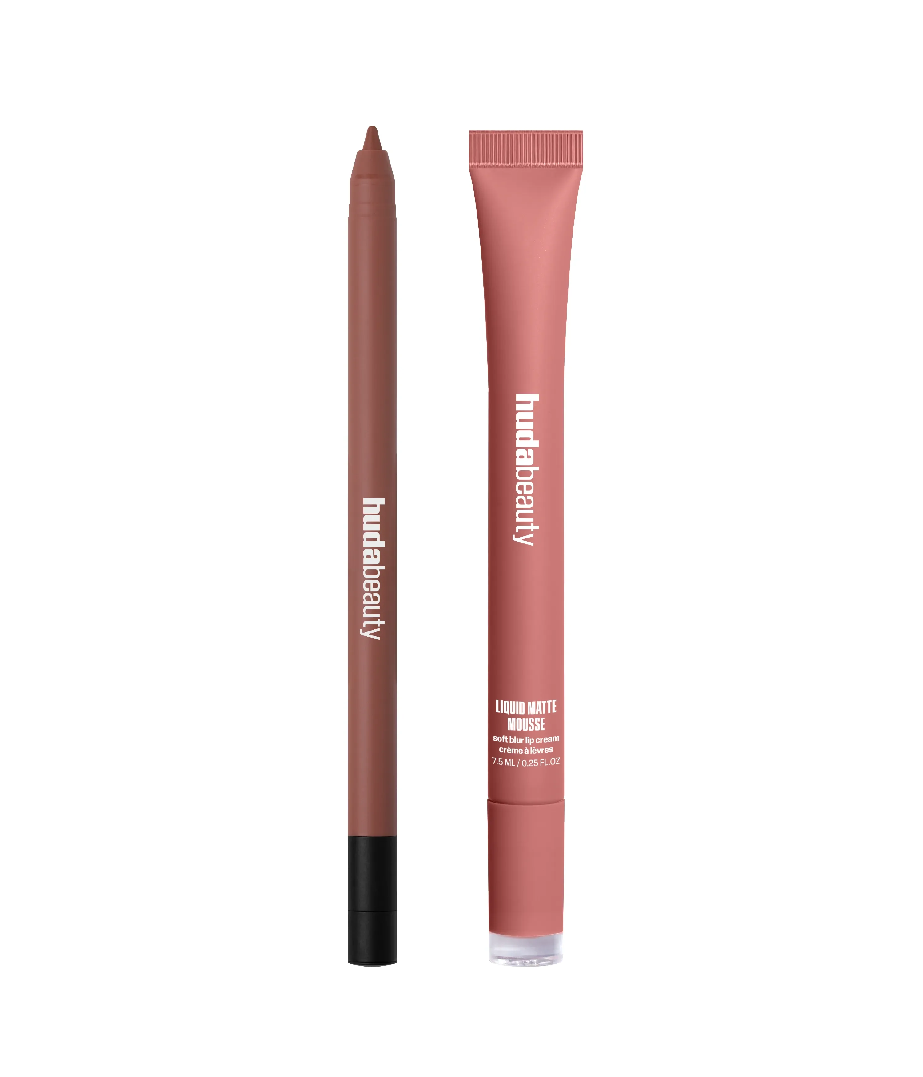 Rosy Nude Lip Duo Huda Beauty — textura e acabamento