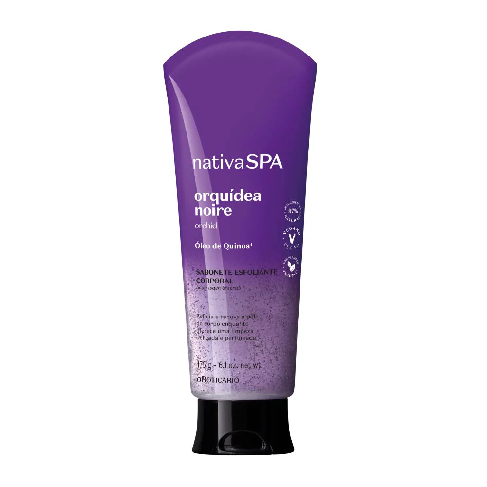Sabonete Corporal Esfoliante Nativa Spa Orquídea Noire, 175ml