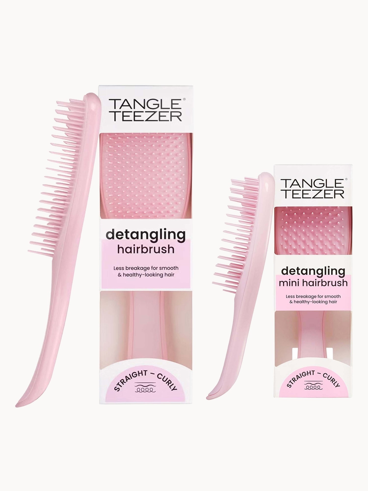Tangle Teezer Home and Away Detangling Duo Millennial Pink Tangle Teezer — textura e acabamento