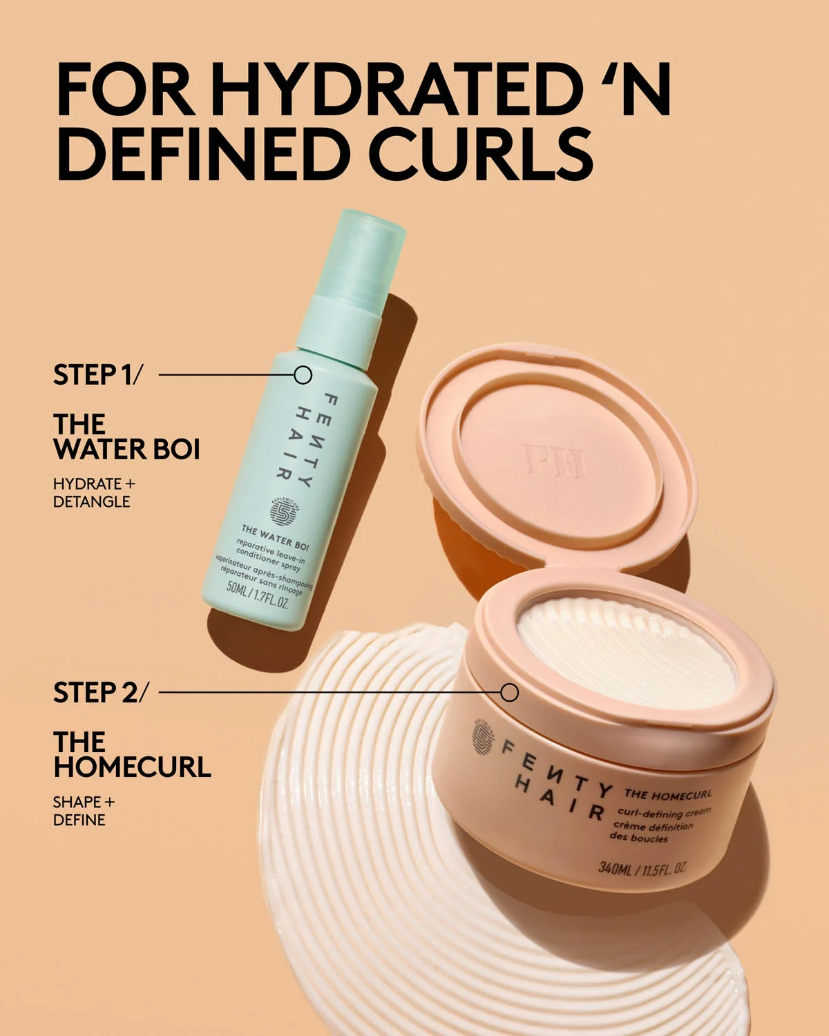 Detalhes de The Bounce Besties Mini Leave In Conditioner Spray + Full Size Curl Defining Cream para entrega em Luanda, Angola - Seth
