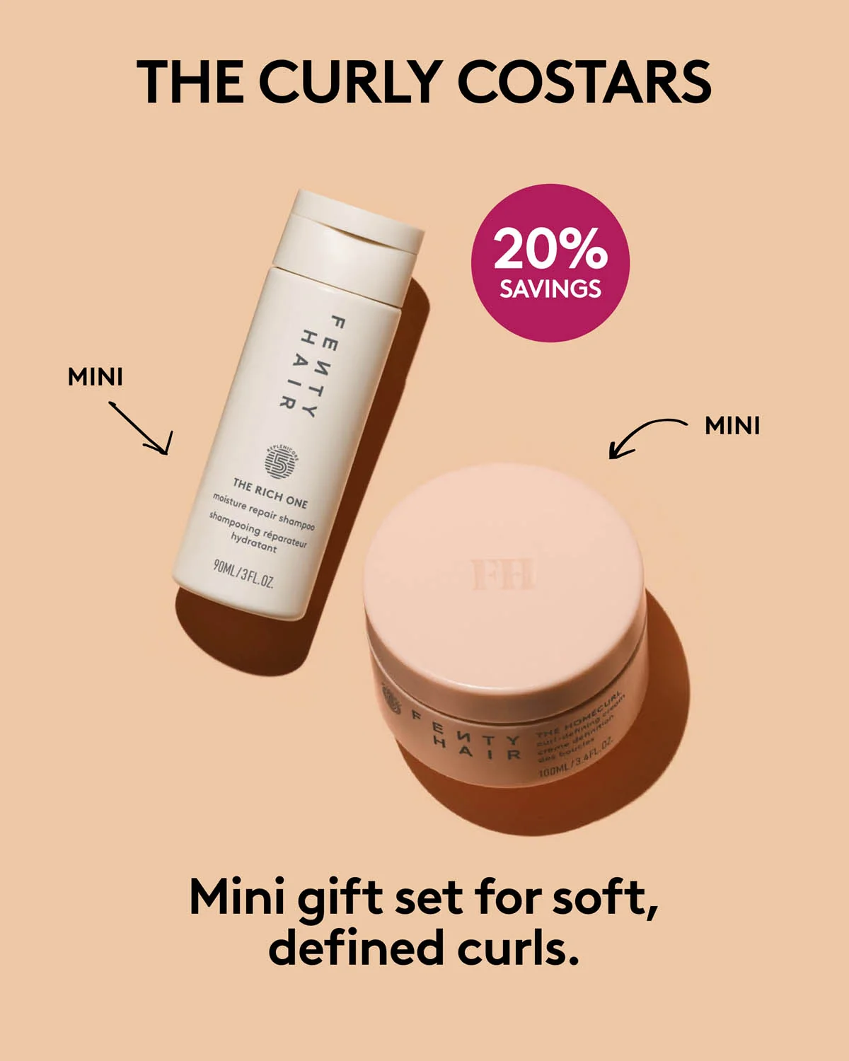 Embalagem de The Curly Costars Mini Moisture Repair Shampoo + Curl Defining Cream Set em Luanda, Angola - Cosméticos de Luxo Seth