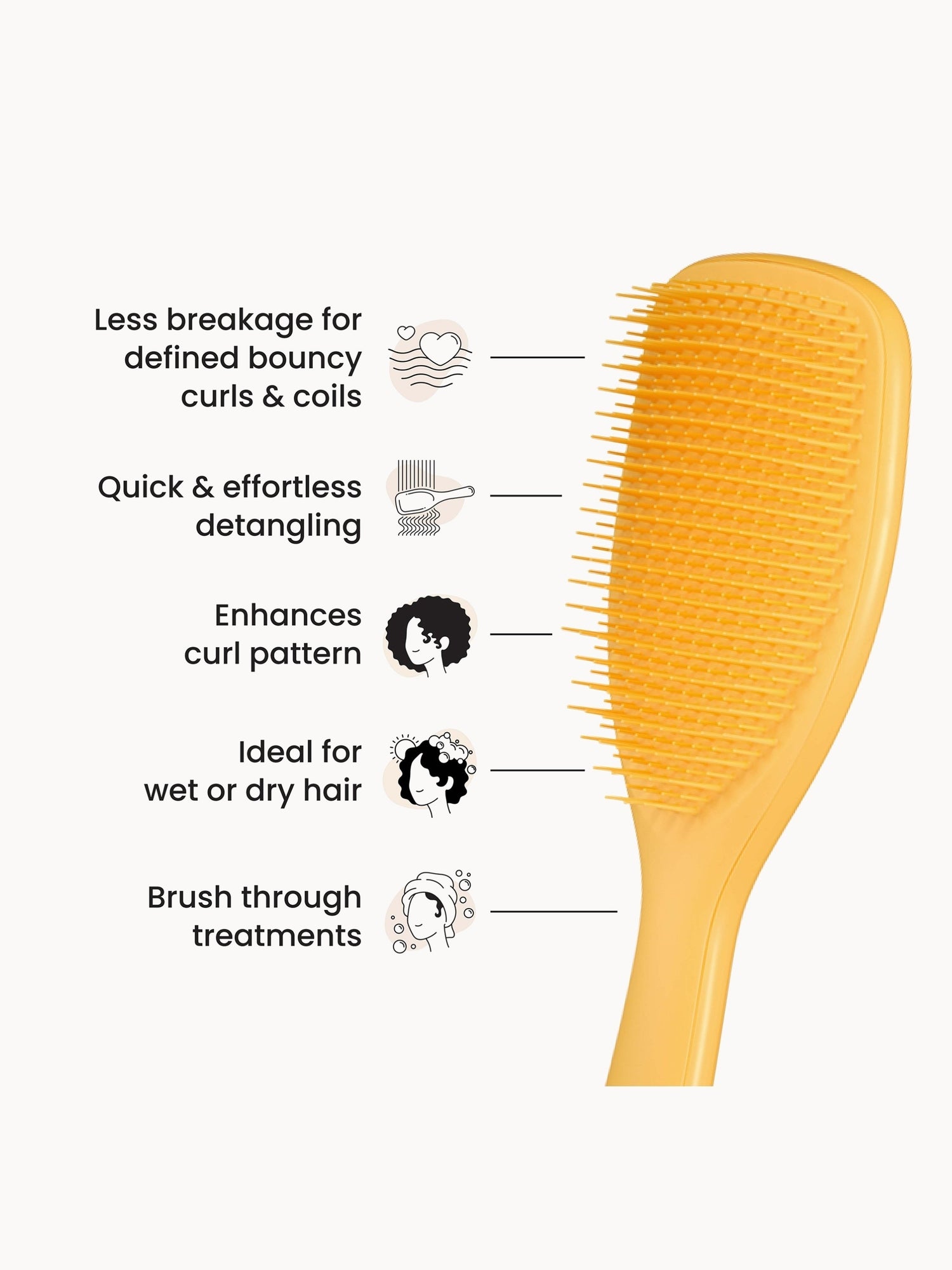 The Large Ultimate Detangler Naturally Curly Daffodil Yellow Tangle Teezer — detalhe 5