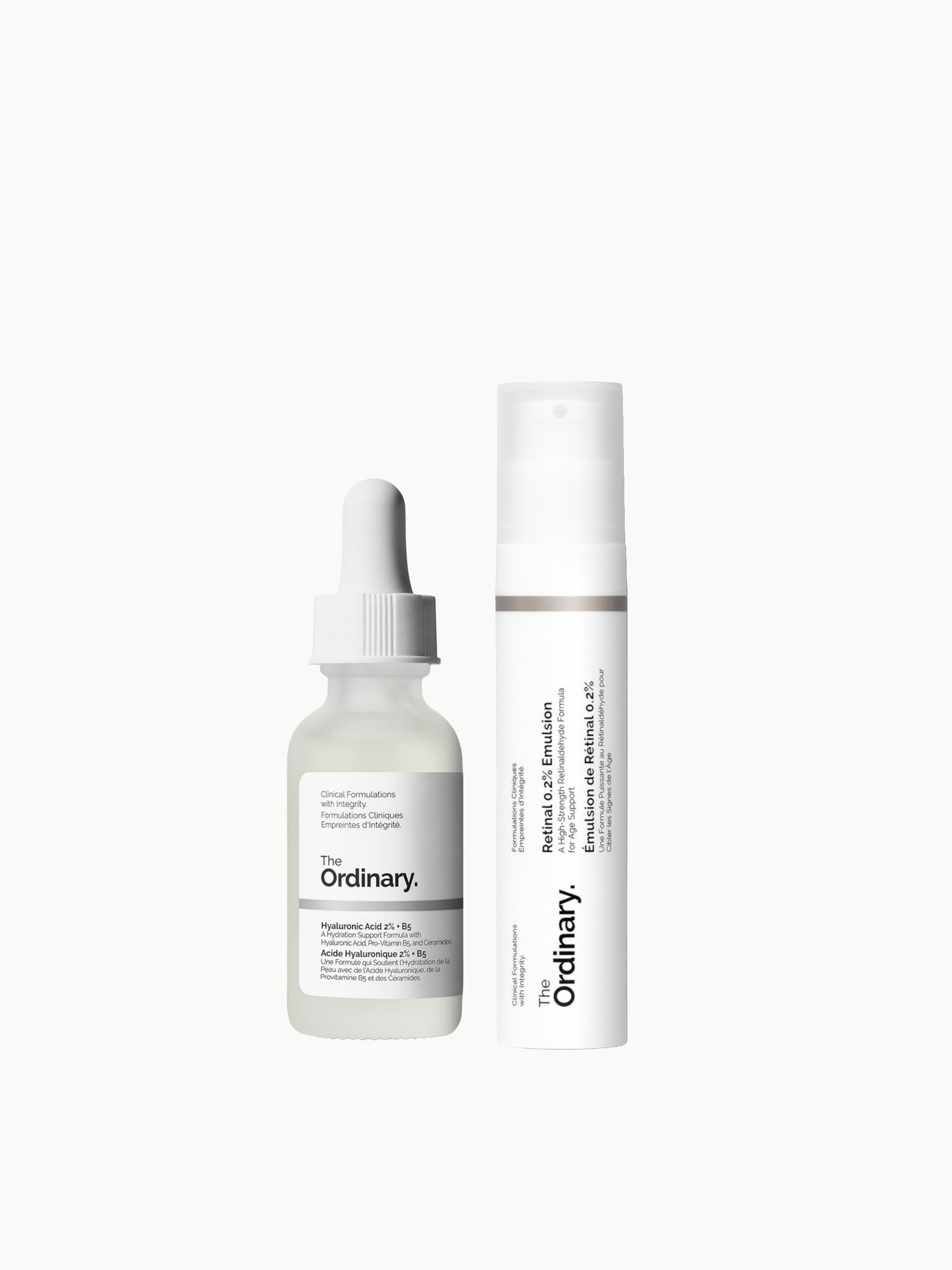 The Ordinary Hydrating & Resurfacing Serum and Retinal Night Duo The Ordinary — textura e acabamento