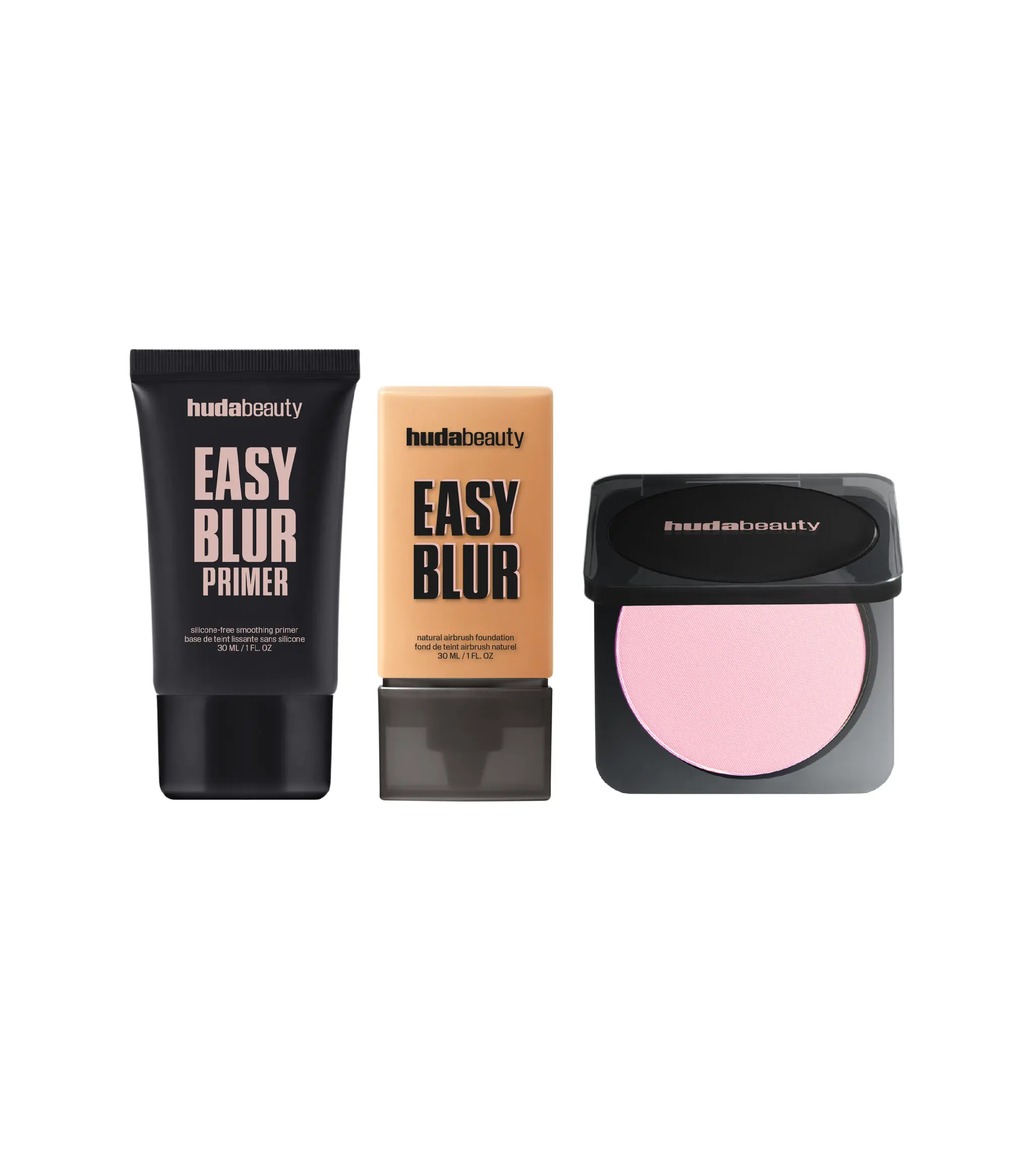 The Prime, Blur & Press Kit Huda Beauty — textura e acabamento