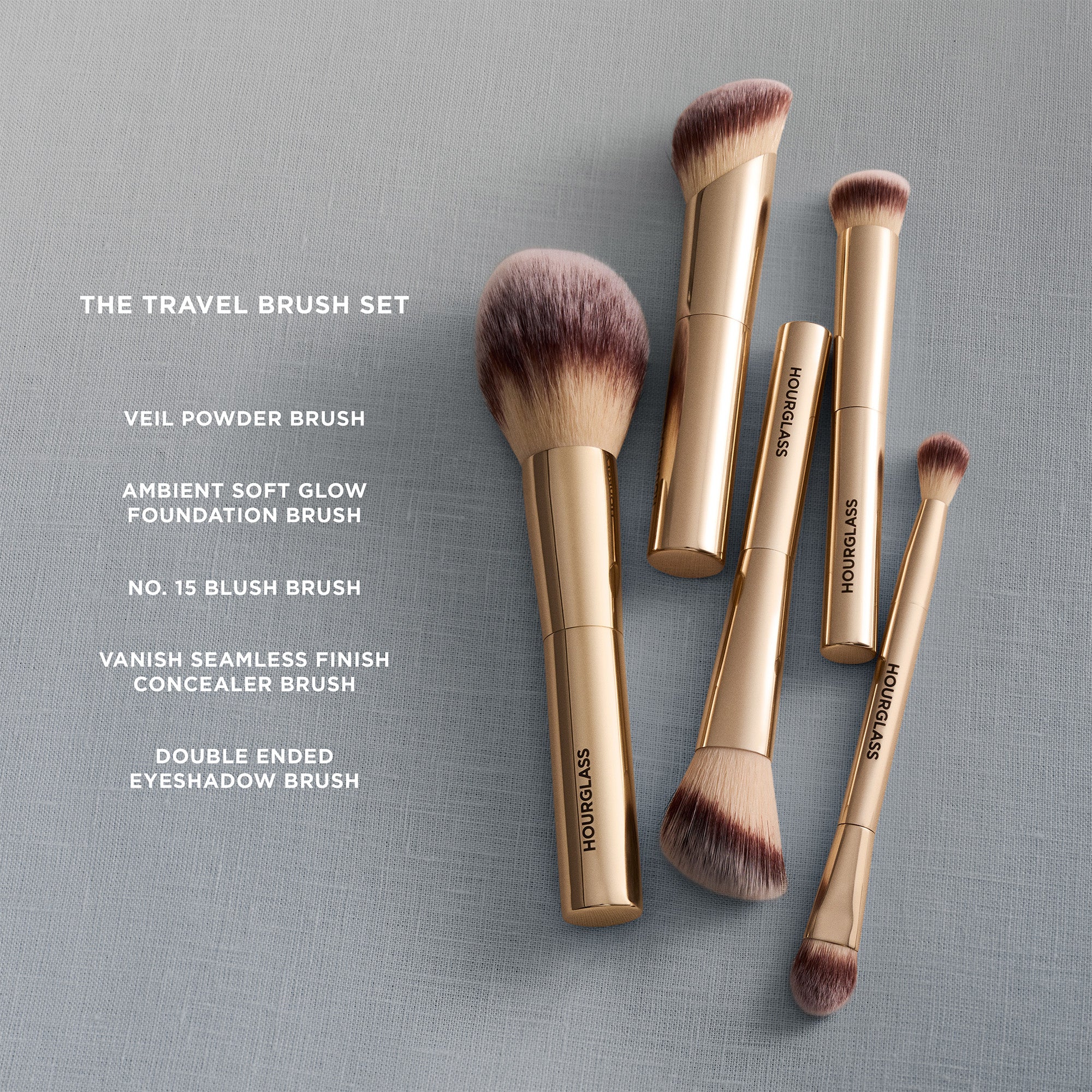 The Travel Brush Set Hourglass — textura e acabamento