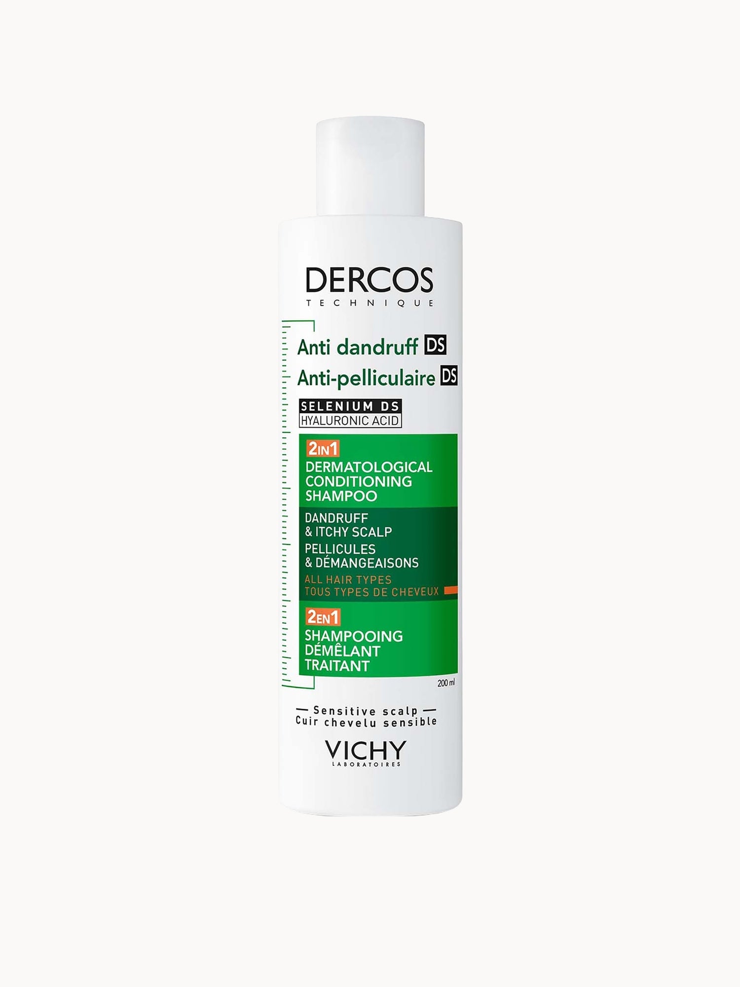 Vichy Dercos Anti-Dandruff 2in1 Dermatological Conditioning Shampoo 200ml Vichy — textura e acabamento