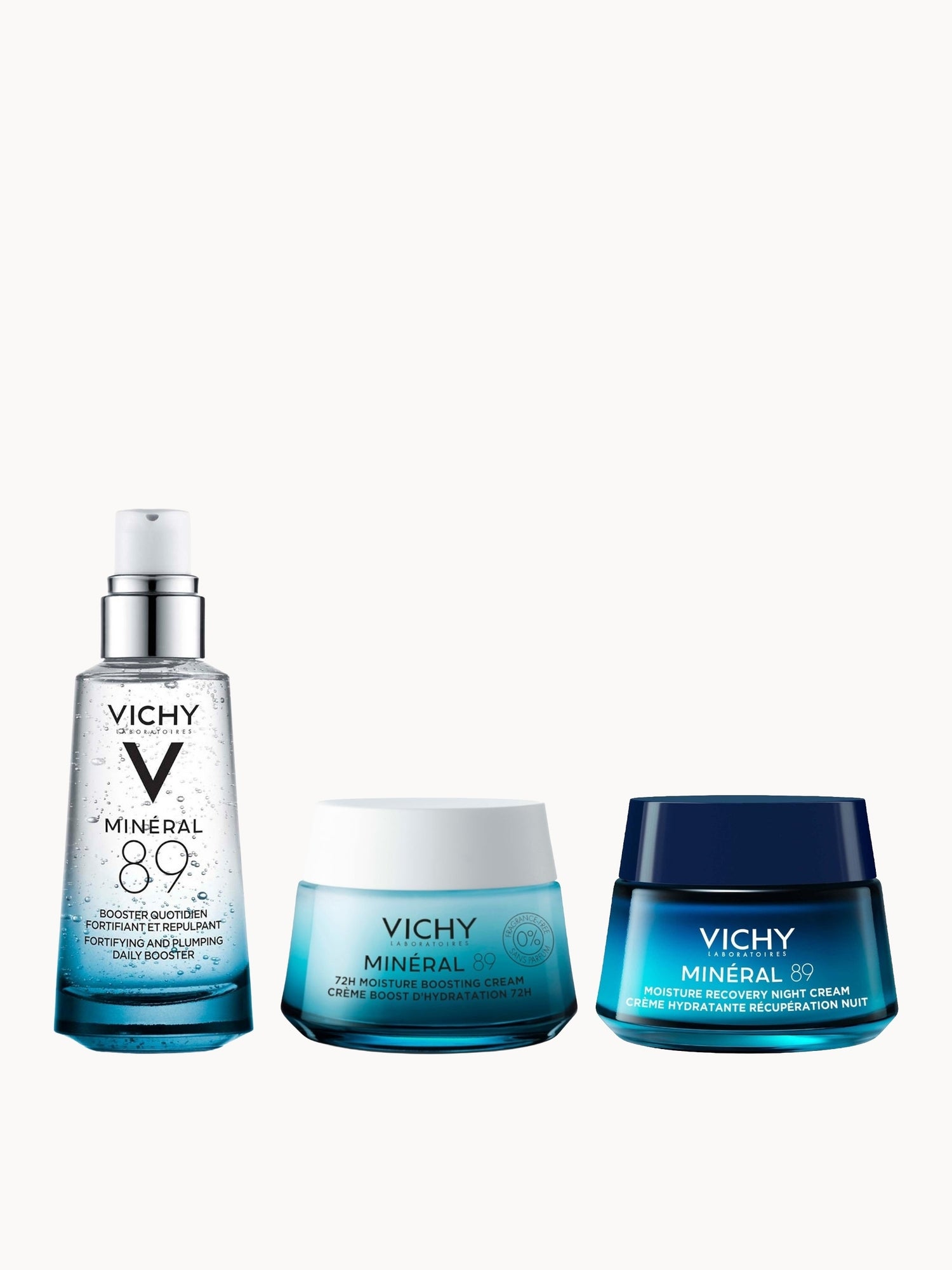 Vichy Minéral 89 3-Step Hydration Boost Day & Night Routine Bundle Vichy — textura e acabamento
